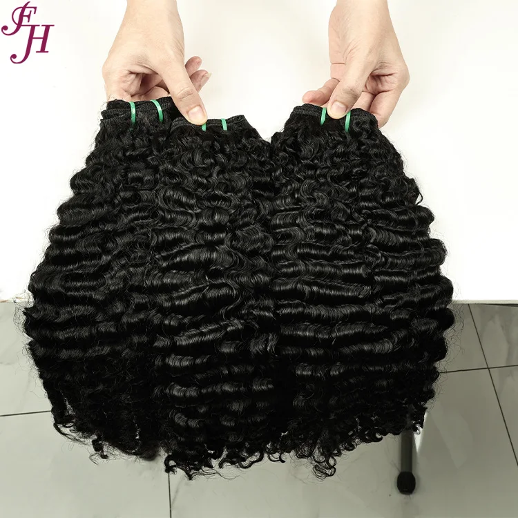 FH wholesale raw burmese curl cabelos human hair unprocessed pixie curl  vietnamese human hair burmese curly hair bundles