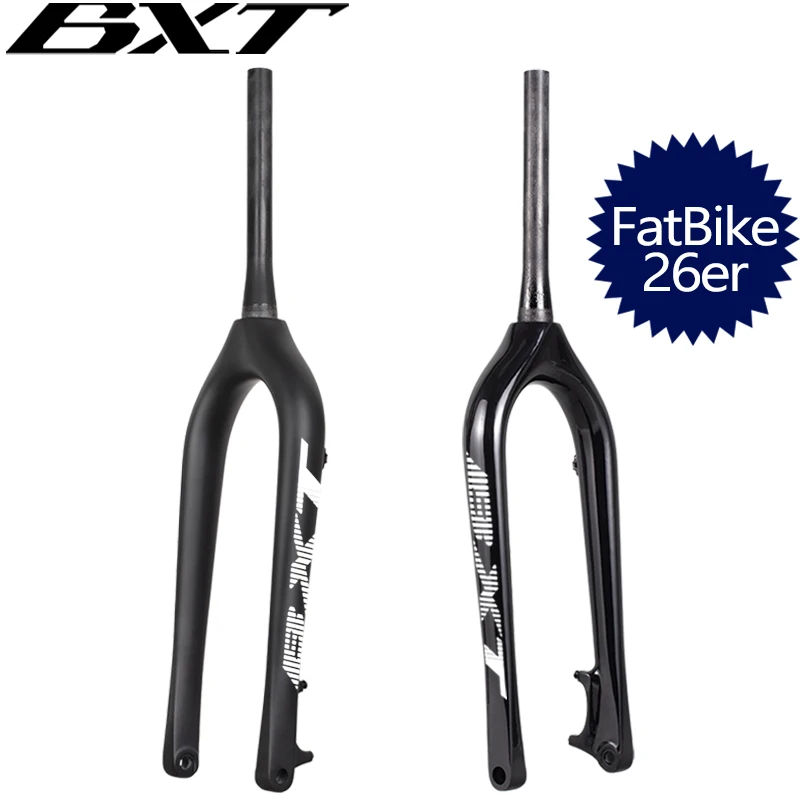 Fat Snow Bike Fork 26 Thru Axle 150X15mm Professional Disc Brake Snow Bicycle Fork Full Carbon Fiber Fat Bike Fork