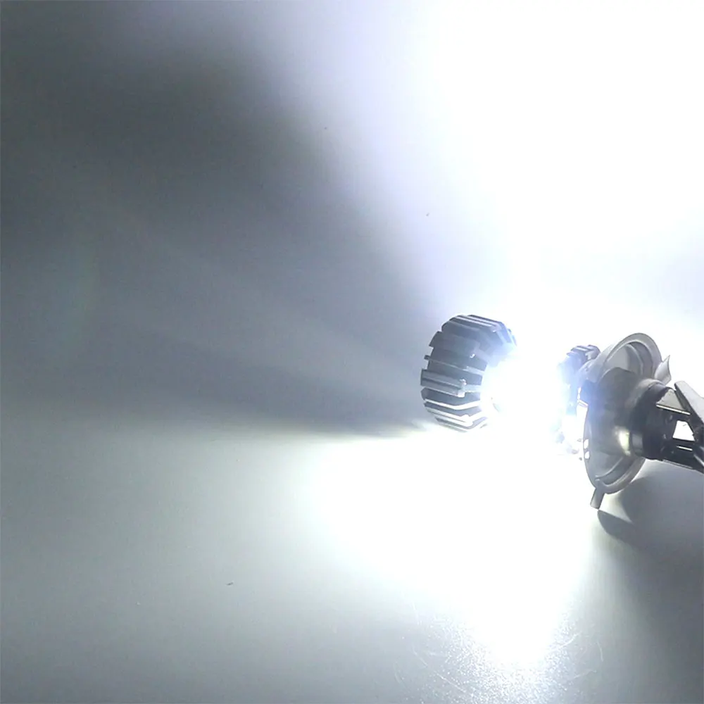 H4 LED Moto H6 BA20D LED Motorcycle Headlight Bulbs 8 Sides COB White 6000K Hi Lo Lamp Scooter Accessories Fog Lights 12V