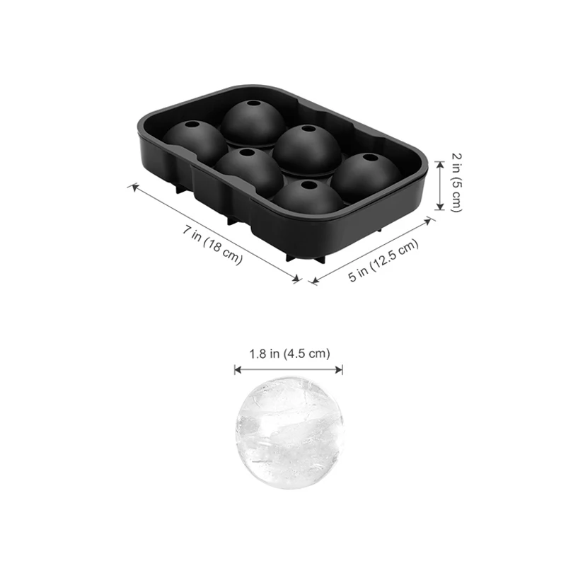 Лидер продаж, силиконовая круглая форма 6 емкостей для изготовления льда, форма для виски, льда