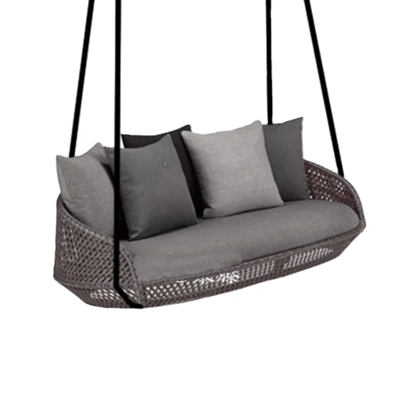 Ротанг патио открытый сад loveseat Подвесные качели стул мебель