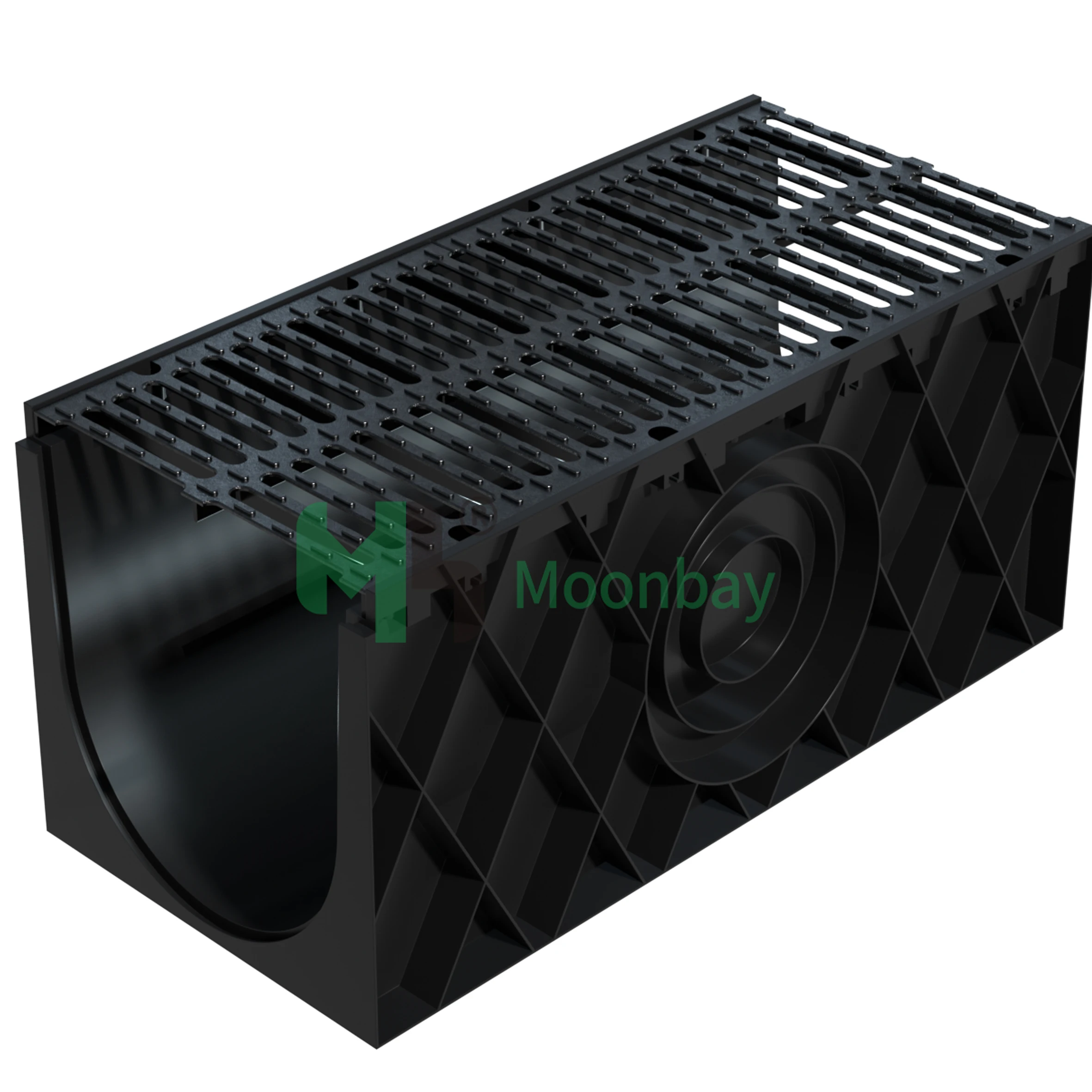 400X400mm big size underground plastic drainage ditch with grating cover