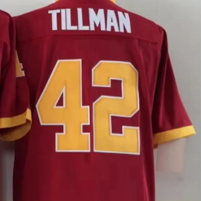 Готовый к отправке Pat Tillman красный лучшее качество сшитый университетский футбольный трикотаж