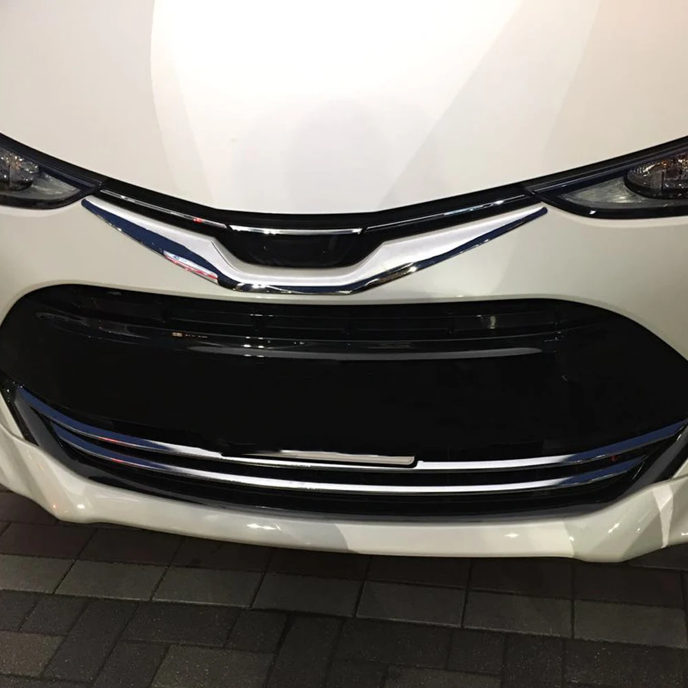 ABS Chrome Front Grille Trim For Toyota Estima Previa Tarago Car Hood Mesh Grill Steamer Cover Auto Accessories