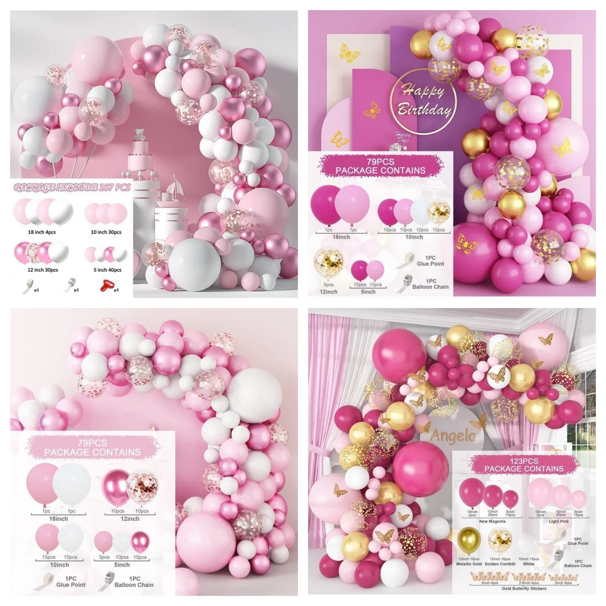 Hot Selling Themed Balloons Arch Garland Kit Unicorn Birthday Party Wedding Baby Shower Party Decorations Multicolor balloon set