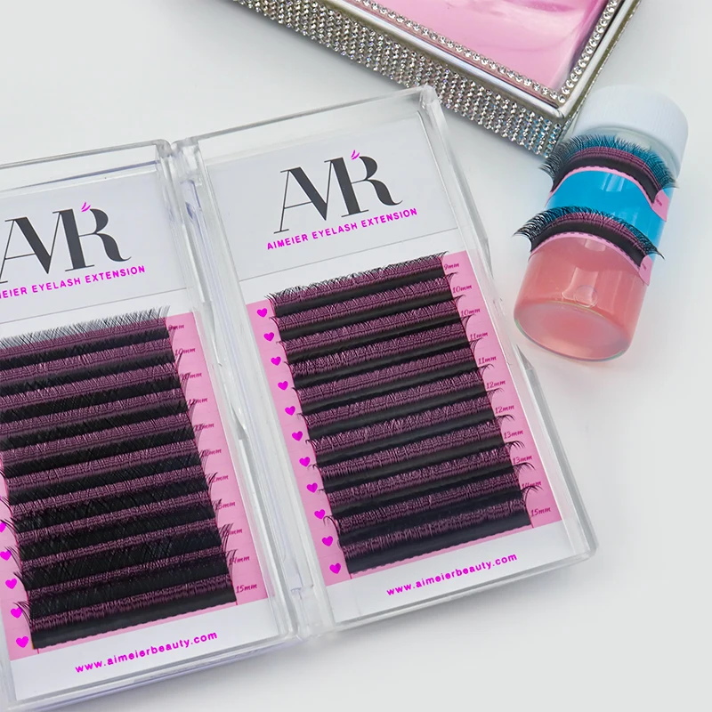 Korean Top Double Tip Pbt Fiber Eyelash Extensions 0.07 Y Lash B C curl Mega Volume pestanas yy shape lashes