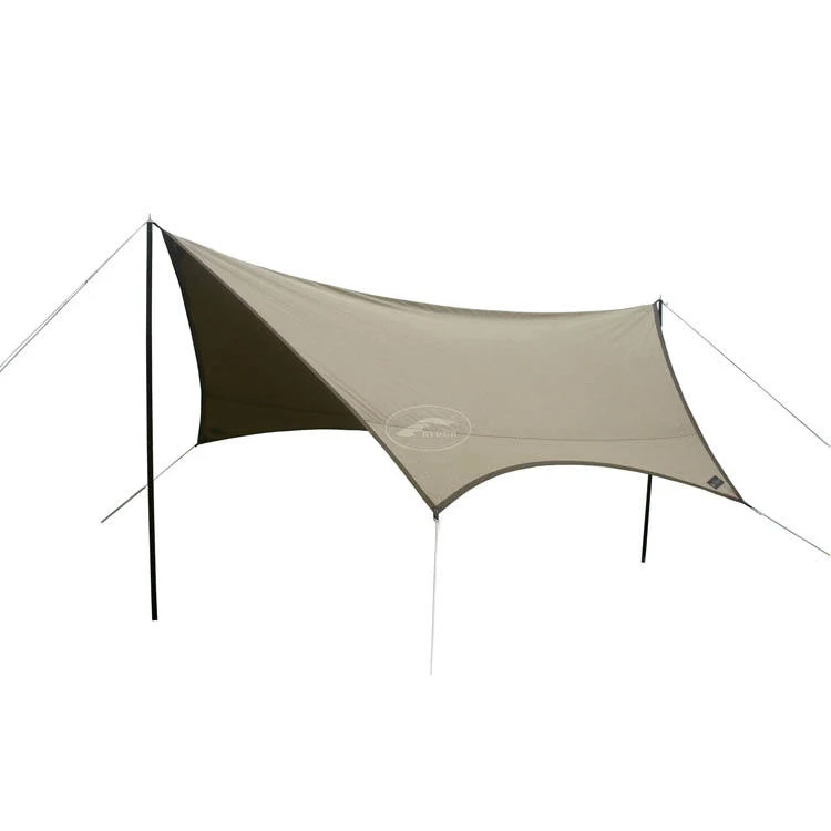 Fashion Tarp Camping Awning Big Canvas Tent Sun Shelter Stylish Rain Sheet Webbing Strap Padded with Metal Eyelet