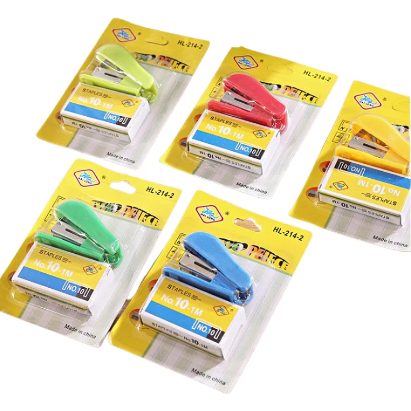 Cartoon stapler set cute  Suction card packing mini stapler with No.10 needle 50 PCS
