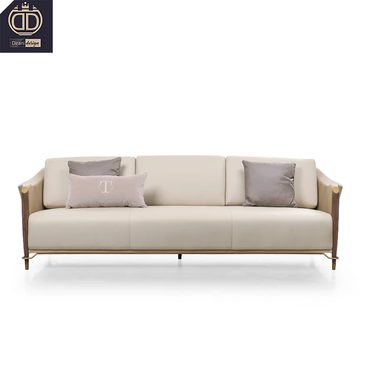 3 4 seater wood and metal living room sofa couch modern luxury leather fabric red sofa set in best price