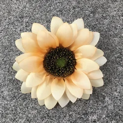 12cm Artificial Sunflower Heads Wholesale Faux Silk Sunflower Head Decoration For Christmas Tree Craft Home Party Wedding Decor