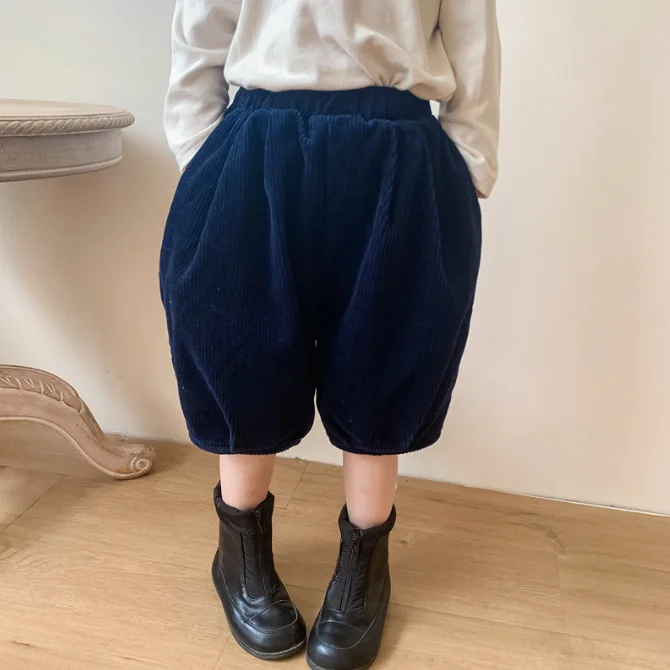 KS7328 Cute girls winter shorts kids trendy clothes kids half pants girl corduroy shorts