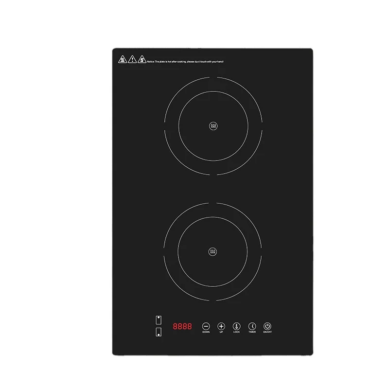 Domino Built in Kichen Appliances Slider Touch Control Dual Two Double Cooking Zone Burner Electric Induction Hob Cooker CE CB