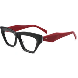 Glasses top seller thick square frame eyeglasses handmade big size acetate frame dark transparent color luxury unisex eyewear