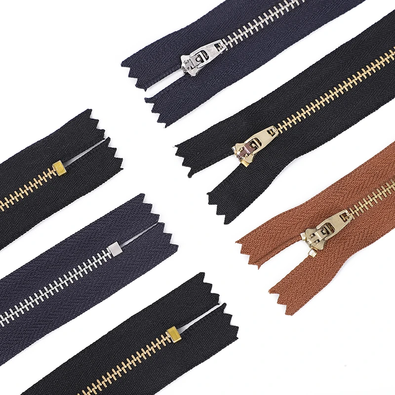 Manufacture Wholesale 3# 5# Metal Zipper Close-end High Quality Custom Zipper Auto Lock YG Brass Slider For Jeans Bags Garments