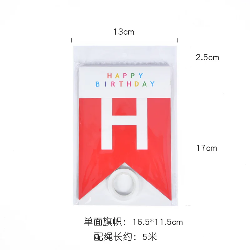 Wholesale Birthday Bunting Flag Hot Stamping Fish Tail Happy Birthday Flag Decoration Banner Birthday Party Decoration Supplies