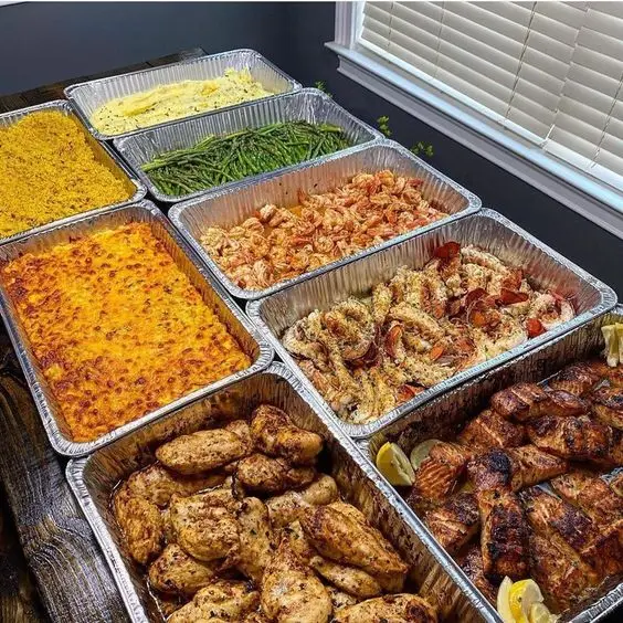 Full size and half size aluminum foil food grade gastro pans for kitchen food packing and storage