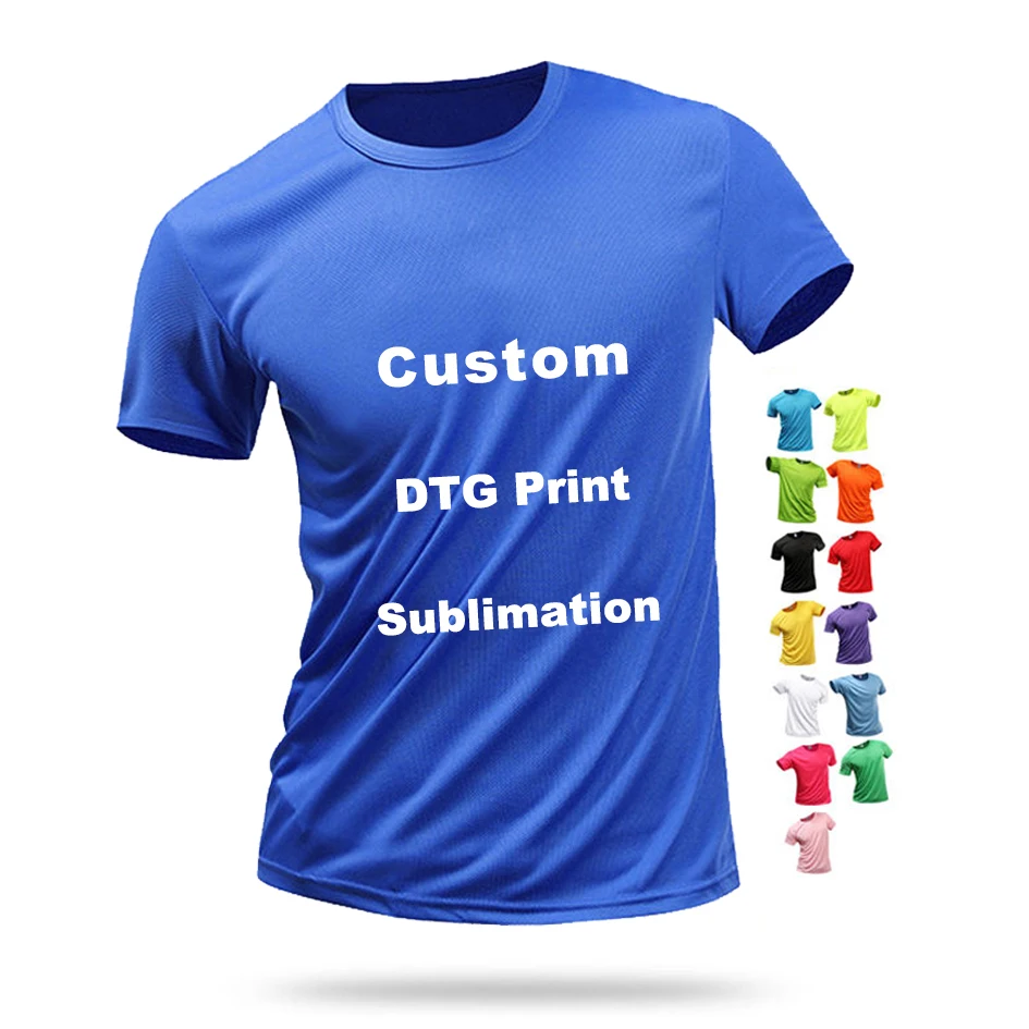 Dry Fit Sublimation Shirts Blanks Tshirts With Logo Custom Logo Printed T-shirts 100 Polyester T Shirt Wholesale T Shirt For Men