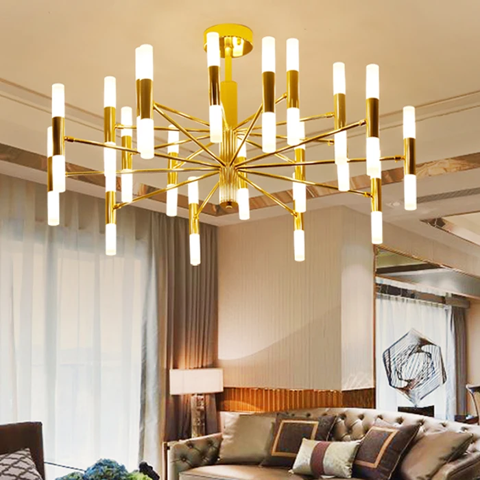 Modern Fashion Designer Black Gold Led Ceiling Art Deco Suspended Chandelier Light Lamp for Kitchen Living Room Loft Bedroom