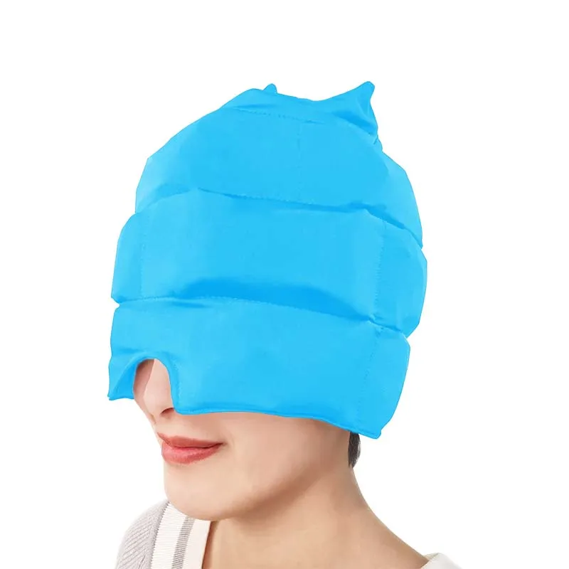 Top and Side Skull Cooling Headache and Chemo Recovery Pack Cranial Cold Cap Migraine Gel Ice Pack Full Head Coverage Ice Hat