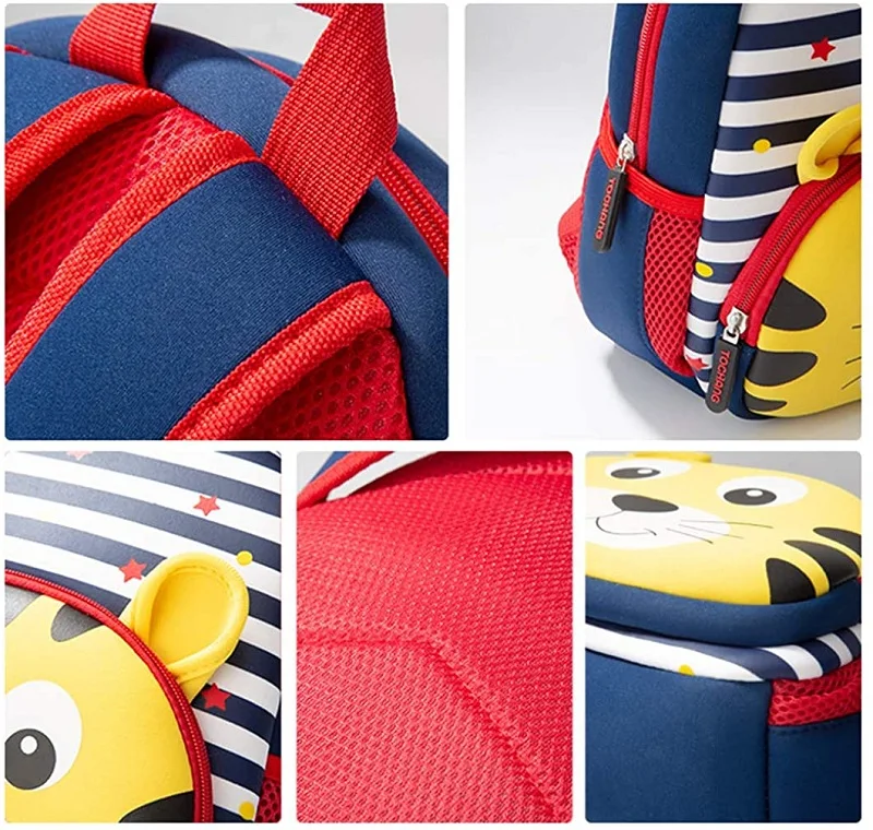 Custom Cartoon Design Children Fashion Lightweight Neoprene Kids 3D Cute Animal Book School Backpack Bag