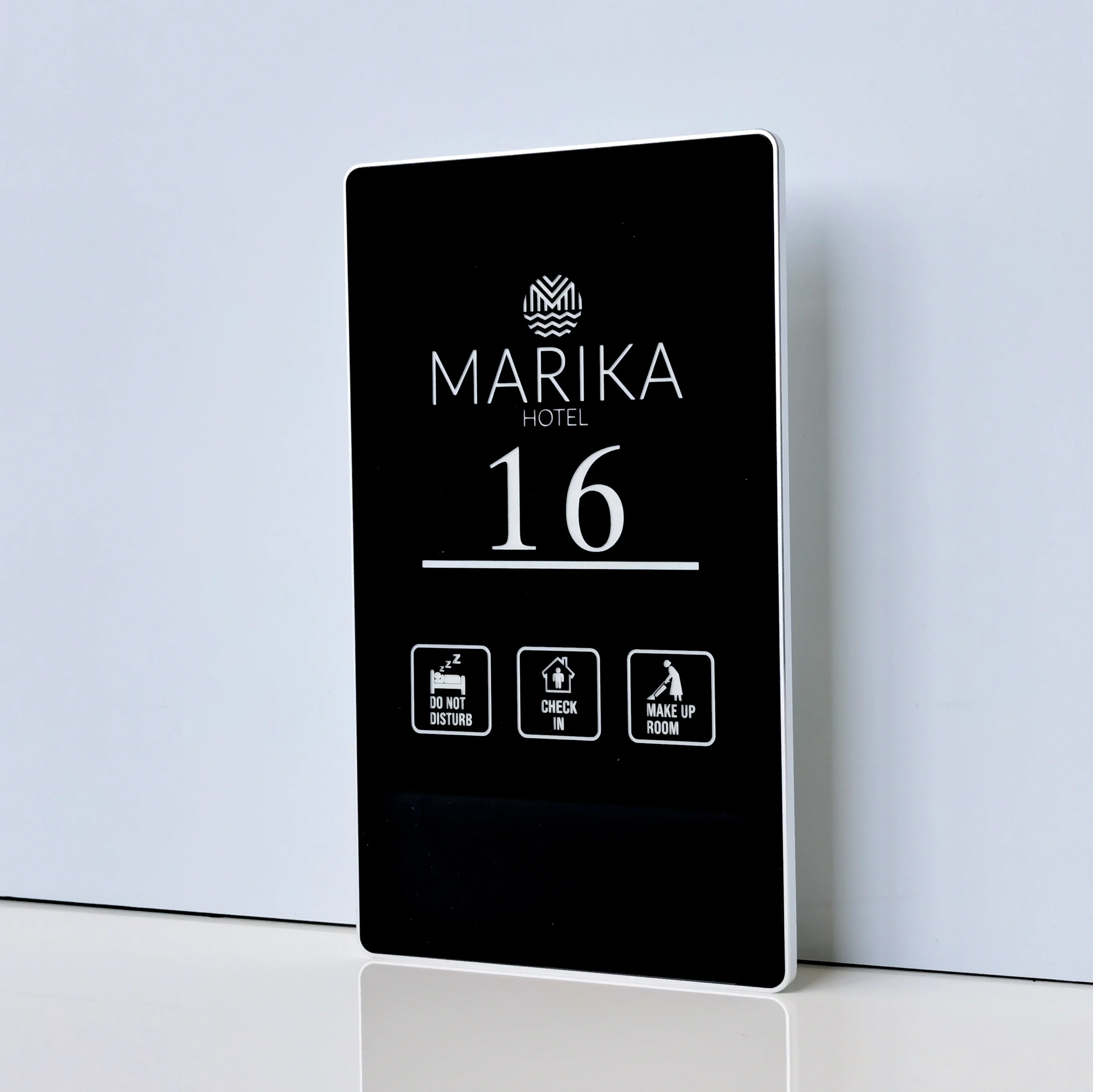 Система дверного звонка с сенсорным экраном для гостиниц Dnd Mur с номером комнаты и логотипом отеля