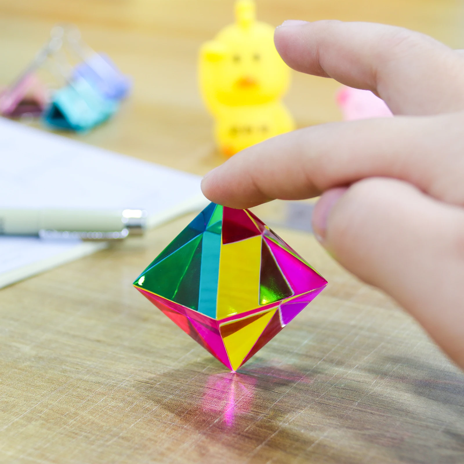 ZhuoChiMall CMY Orthoctahedron, 40mm (1.57 inch) Regular Octahedron Prism