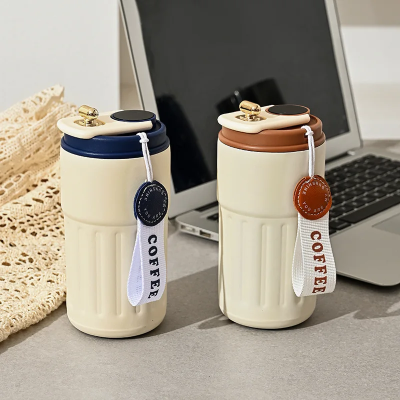 Coffee Thermal Mug with Temperature Display Portable Double-layer Vacuum Cup 450ml Capacity Car Water Cup For Travel