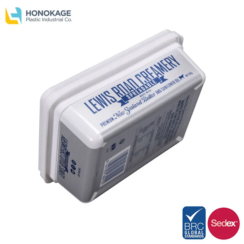 Wholesale Eco Friendly Disposable Custom logo Printing Oval IML Margarine Packaging Cup Plastic Butter Container Spread Cup