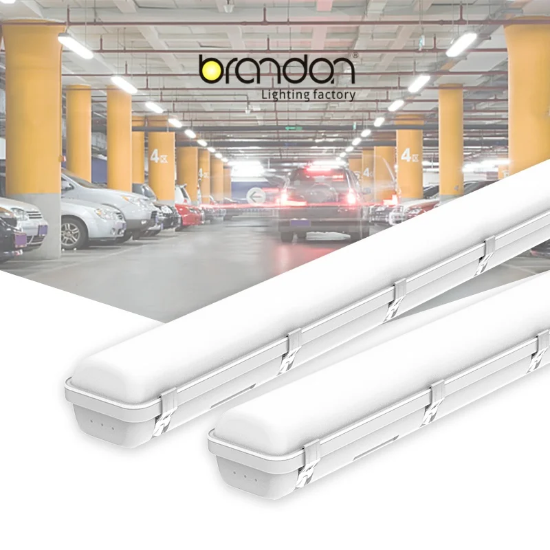 BRANDON CCT  4FT 8FT Workshop Tri-proof Light IP66 Waterproof Vapor Tight LED Linear Batten Light warehouse industrial use 40w