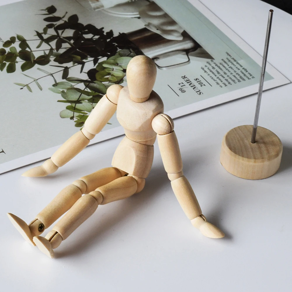 Various specifications 5.5 Inch 14CM Adjustable Drawing Furnishings Sketch Cartoon Flexible Solid Wooden Human Manikin