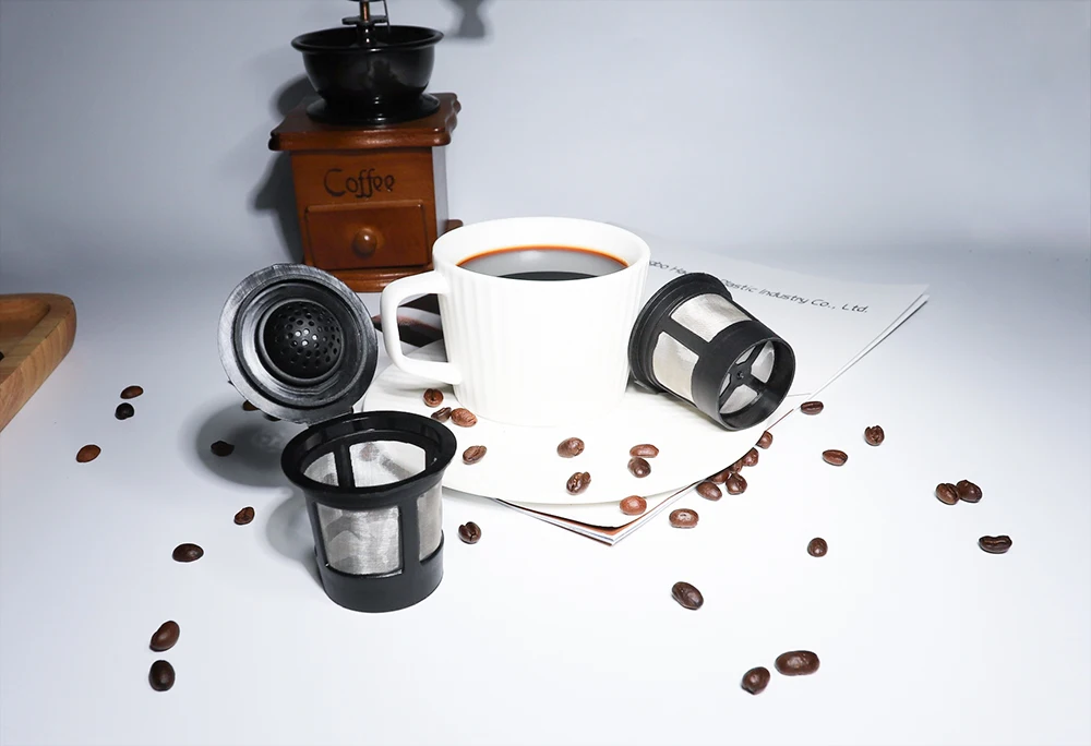 4 Pcs Reusable K Cups for Coffee Machine Universal Refillable Stainless Steel Mesh Coffee Filter Coffee Tools