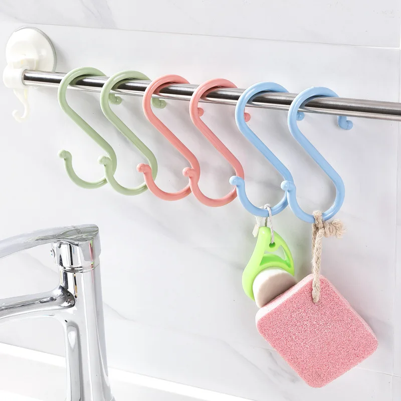 Wholesale colorful plastic hook kichen ideas bathroom nail-free s type hook