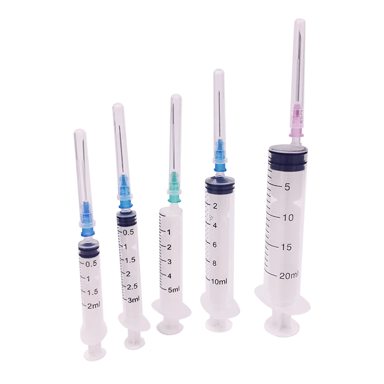 Disposable Medical Plastic Luer Slip Syringe With Needle Injection