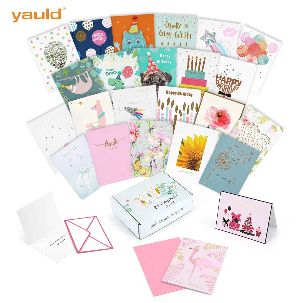 Оптовая продажа 24 поздравительных открыток на заказ в ассортименте