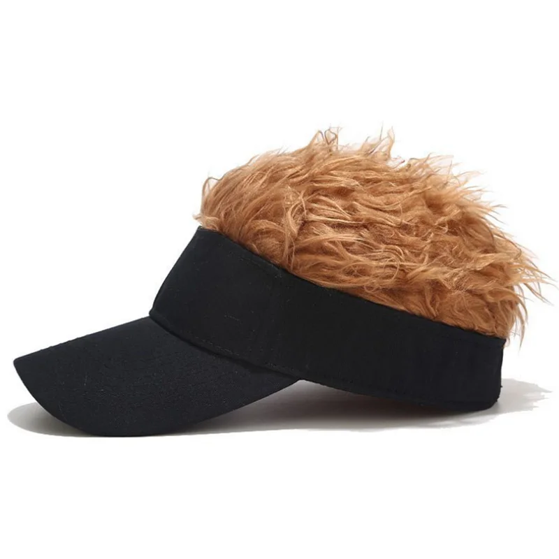 Fancy Street Mens Fashion Wig Cap Adjustable Visor Sun Cap Baseball Cap with Fake Hair