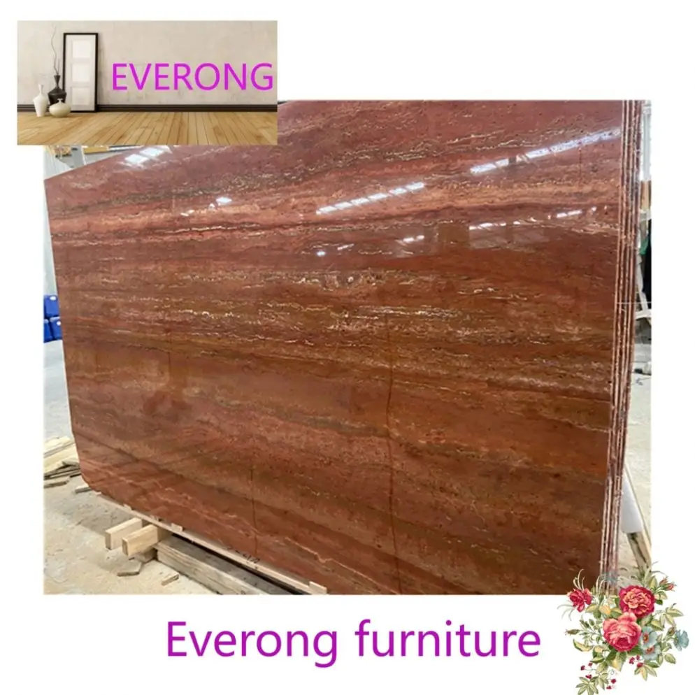 Beatiful Hotel Design Tile Flooring  Red Travertine Stone natural Travertine Tile