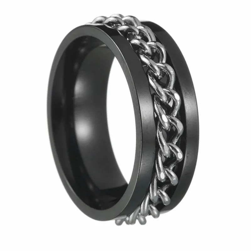 Yiwu DAICY Hot selling items reduce pressure rotating ring titanium steel chain ring for men ring wholesale price