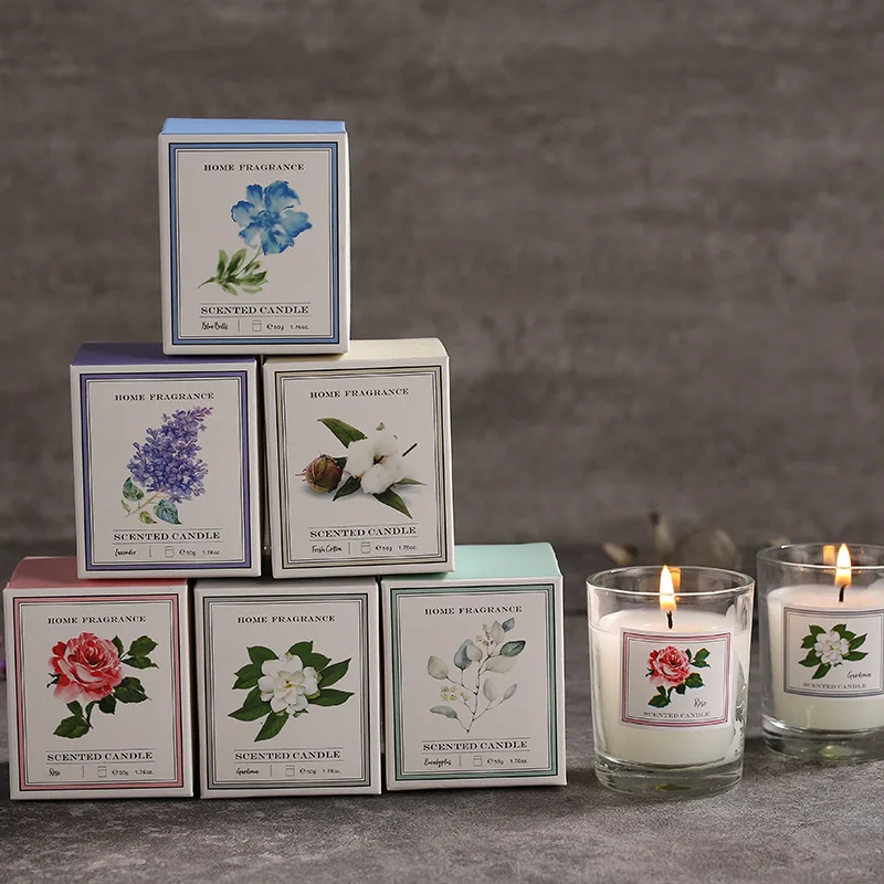 Luxury Private Label Soy Wax Scented Glass Candles With Natural Essential Fragrance Oil In Wholesale
