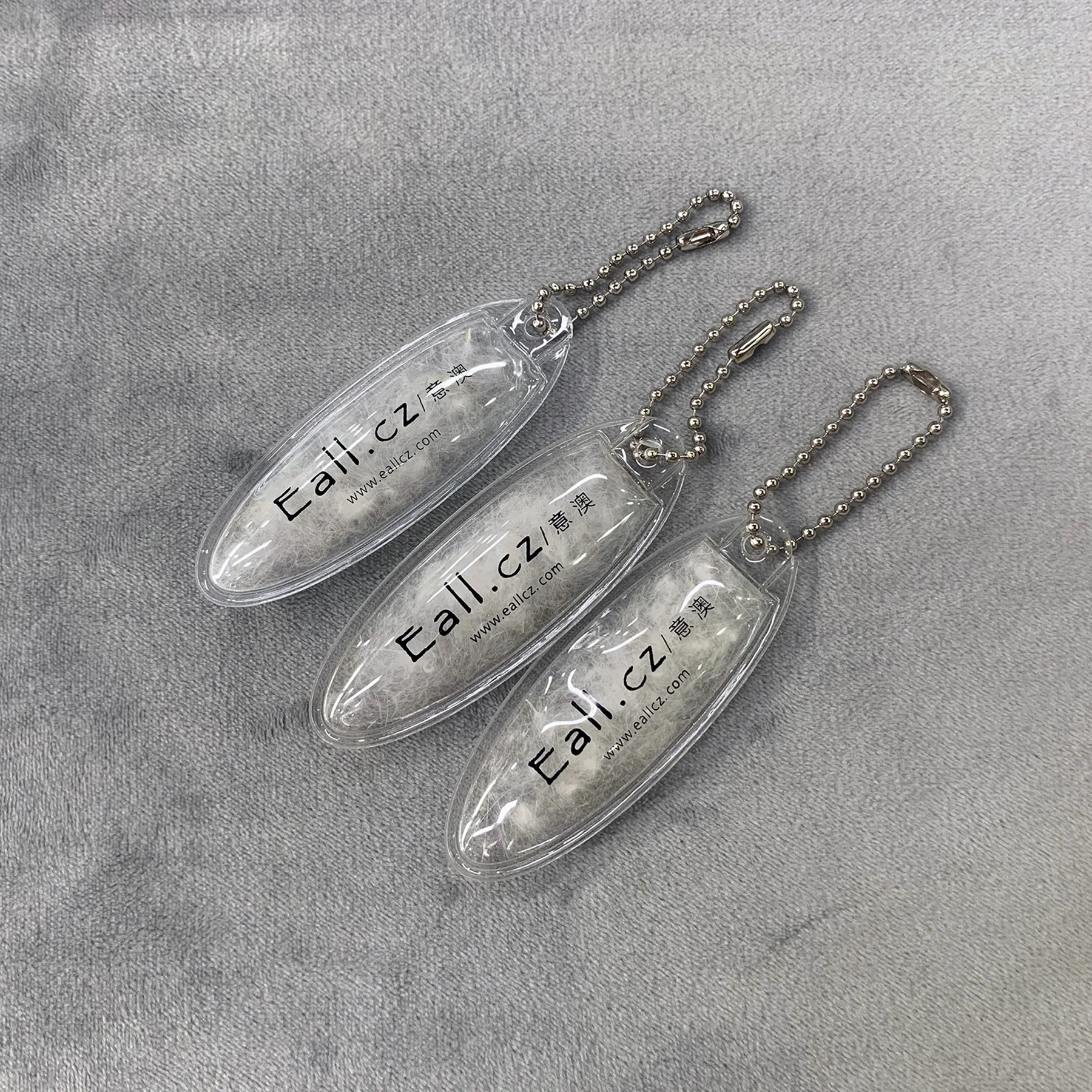 Custom With Metal Ball Chain Down Jacket Clothes Velvet Plastic Seal Inflatable Air Down Feather Elastic Hang Tag