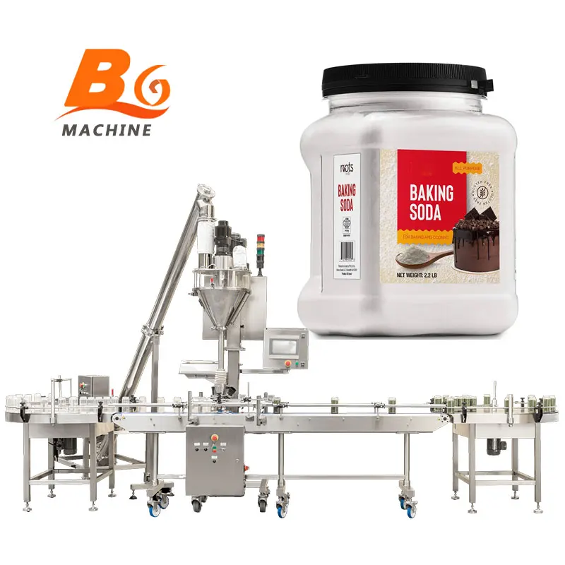 Automatic Coffee Protein Spice Talcum Soda Powder Bottle Jar Filler Bottling Filling Machine