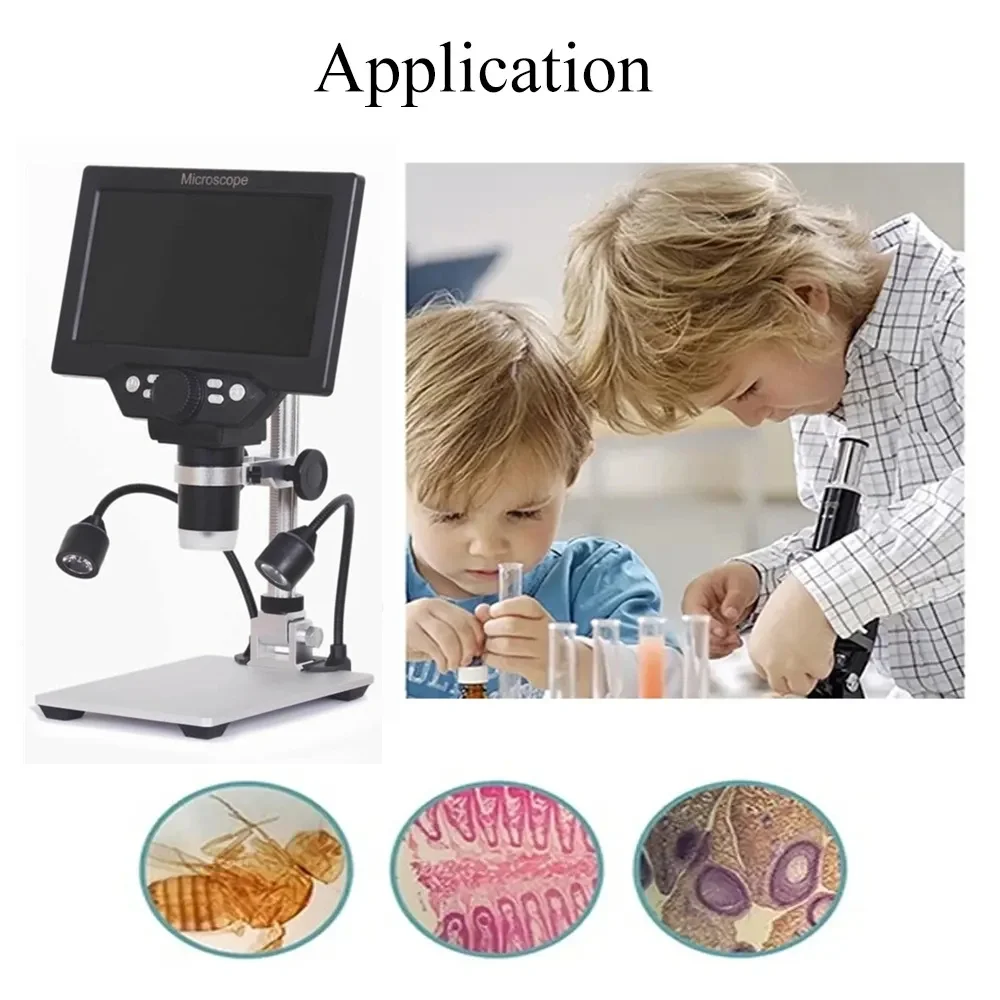 12MP LCD display continuous magnifier electron 7 Inch  electronic microscope 1200X digital microscope
