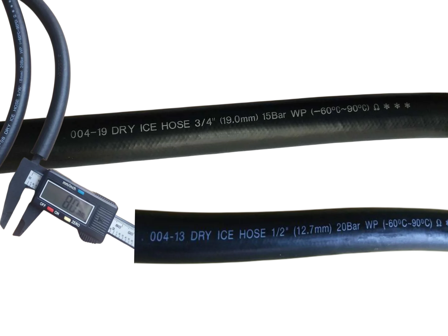 Premium Rubber Industrial Hose  5/16  ID8mm  20bar  15bar  -60 degree  dry ice washing machine Hose for spray dry ice particles