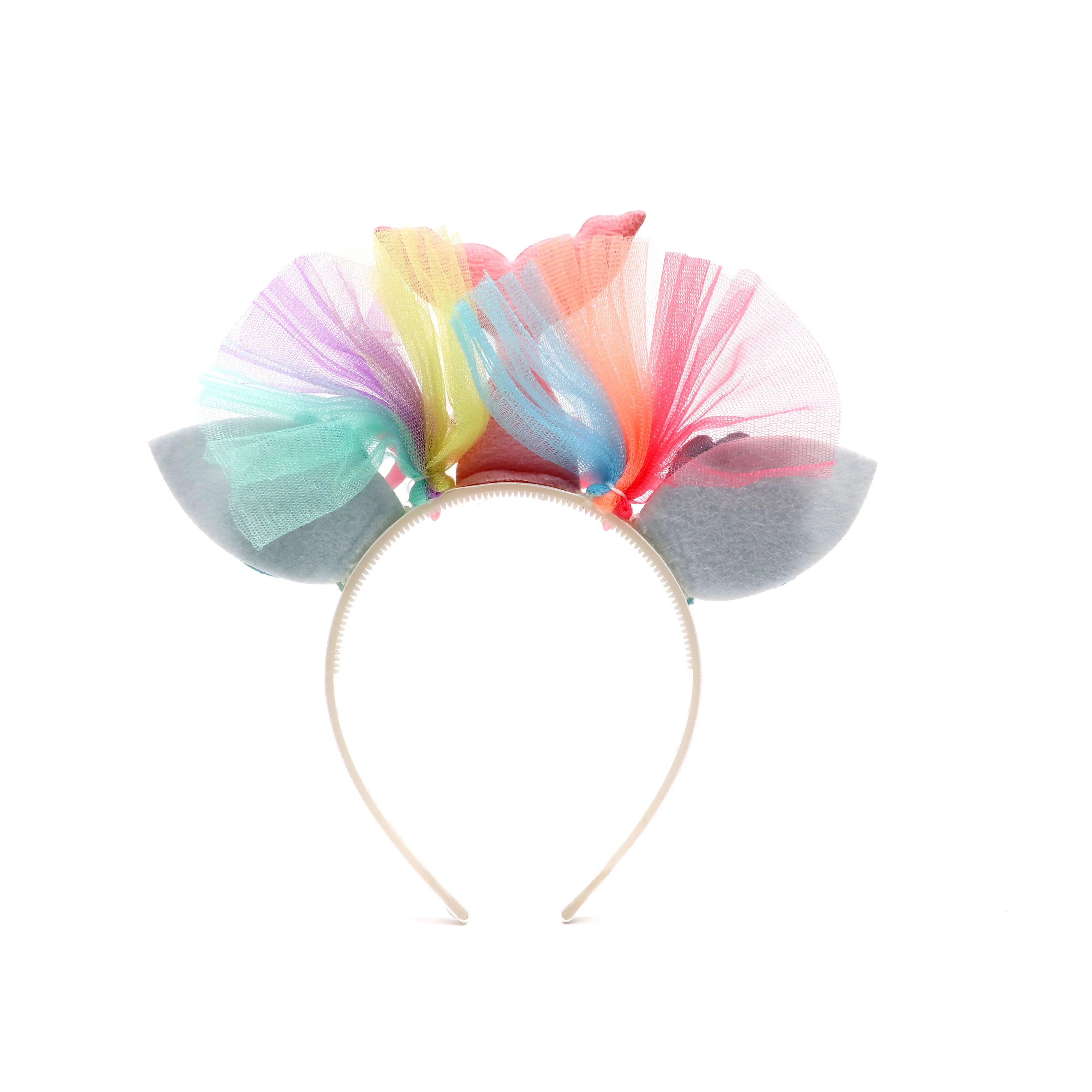 Wholesale fashionable cute lovely kids rainbow color glitter mermaid headband for kids holiday