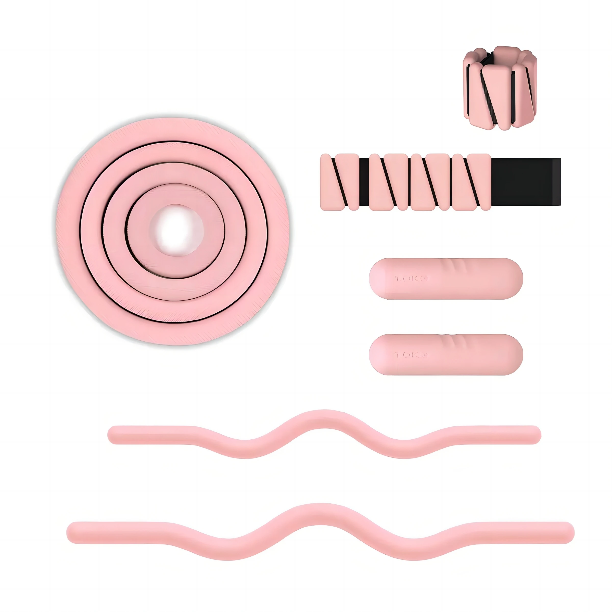 Adjustable Ankle Weights and Dumbbell BarPilates Strength Training Set Combined Silicone
