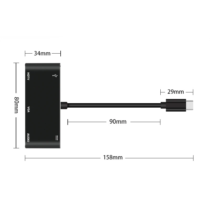 Высокое качество USB C концентратор конвертер внешние колонки и Наушники VGA 4K HD док-станция для ноутбука
