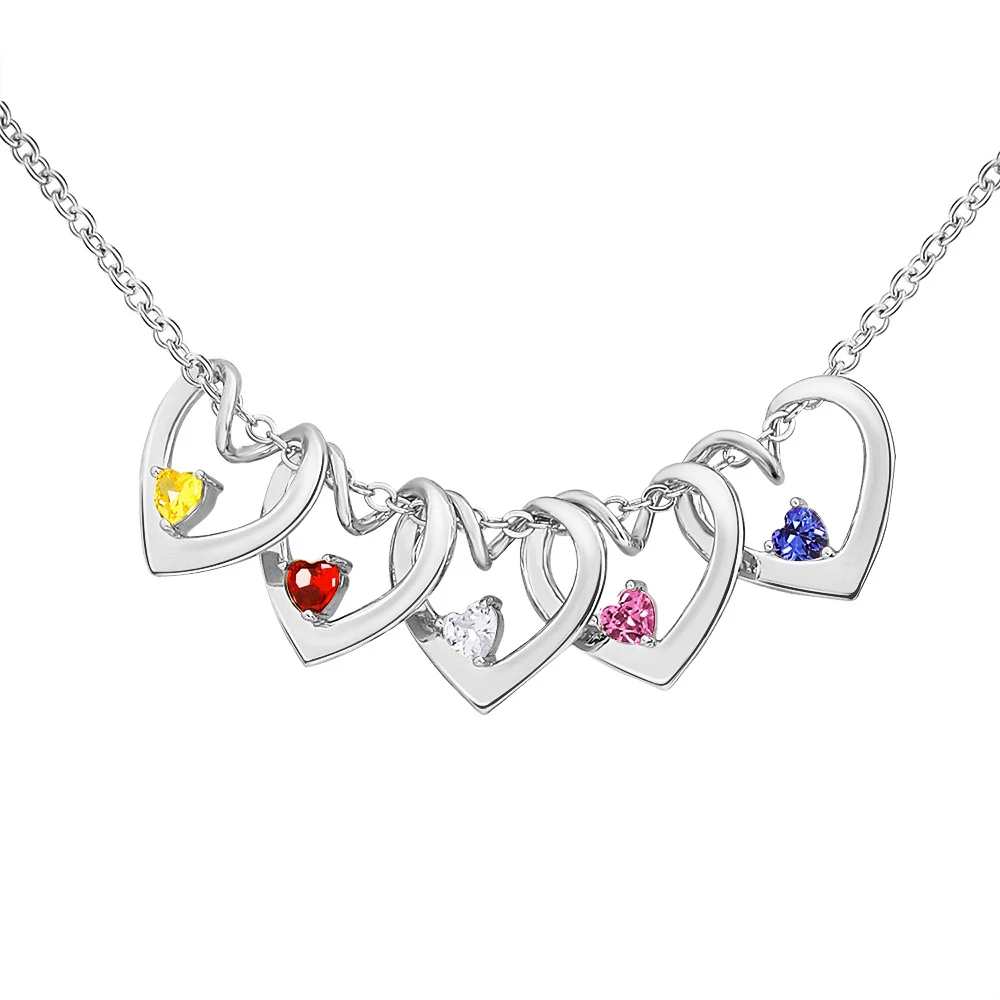 Engraved Heart Birthstone Bracelets and Necklace Personalized Stainless Steel Design Your Loved Name Coordinate Bracelet Gift