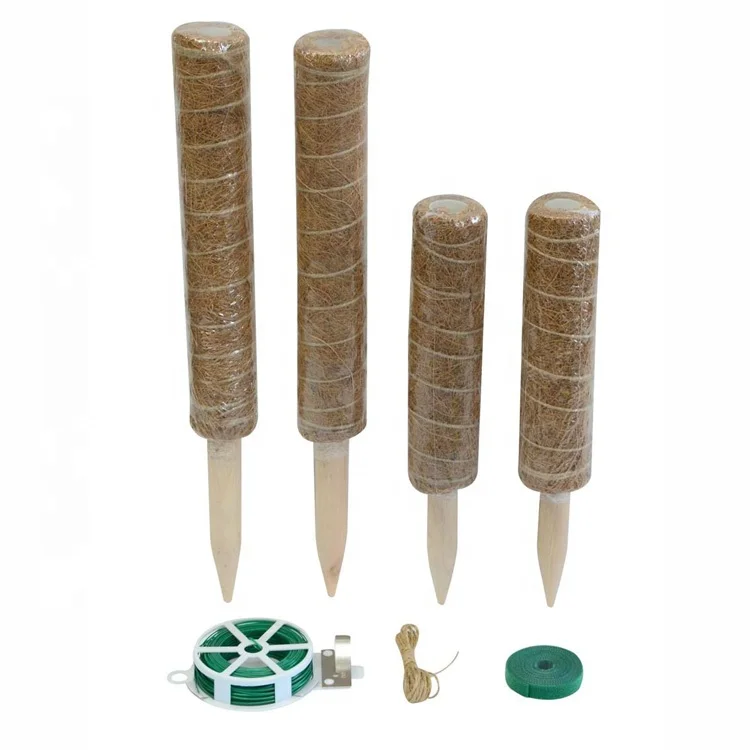 Garden Decorative Set Classic Eco Friendly Wooden Coconut Stick Coco Pole for Climbing Plants