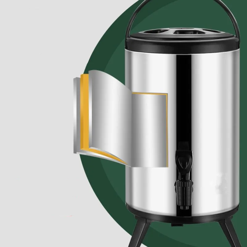 Double Wall Keep Temperature Cold/Warm Multi Capacity Heat Insulation Milk Tea Barrel Thermos Bucket with Tap