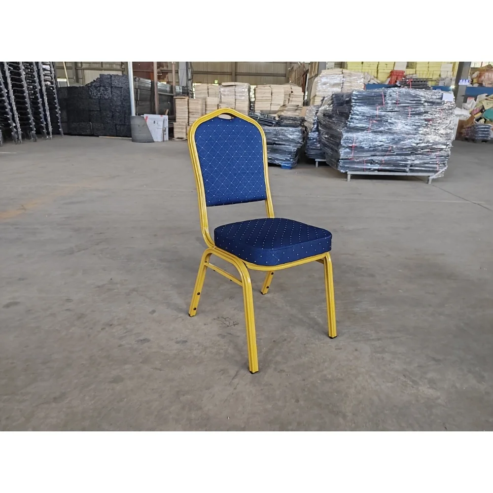 High Back Stackable OEM Colors Metal Frame Hotel Chairs Fabric Cushion Seat Hotel Banquet Chair