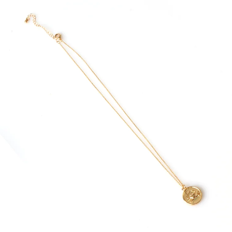 V&R Qingdao Jewelry Bijoux Crab Lobster Logo Pendant Necklace Round Alloy Pendant Necklaces